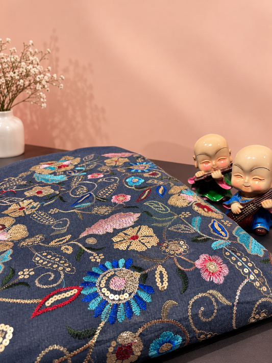 Embroidered denim