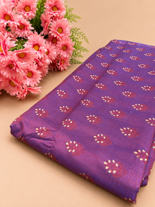 Pure Banarsi Brocade Fabric - Purple (44")