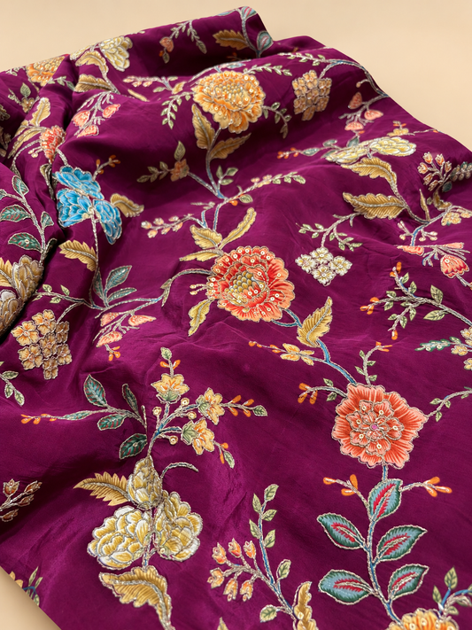 Luxe Floral Crepe Fabric - 44"
