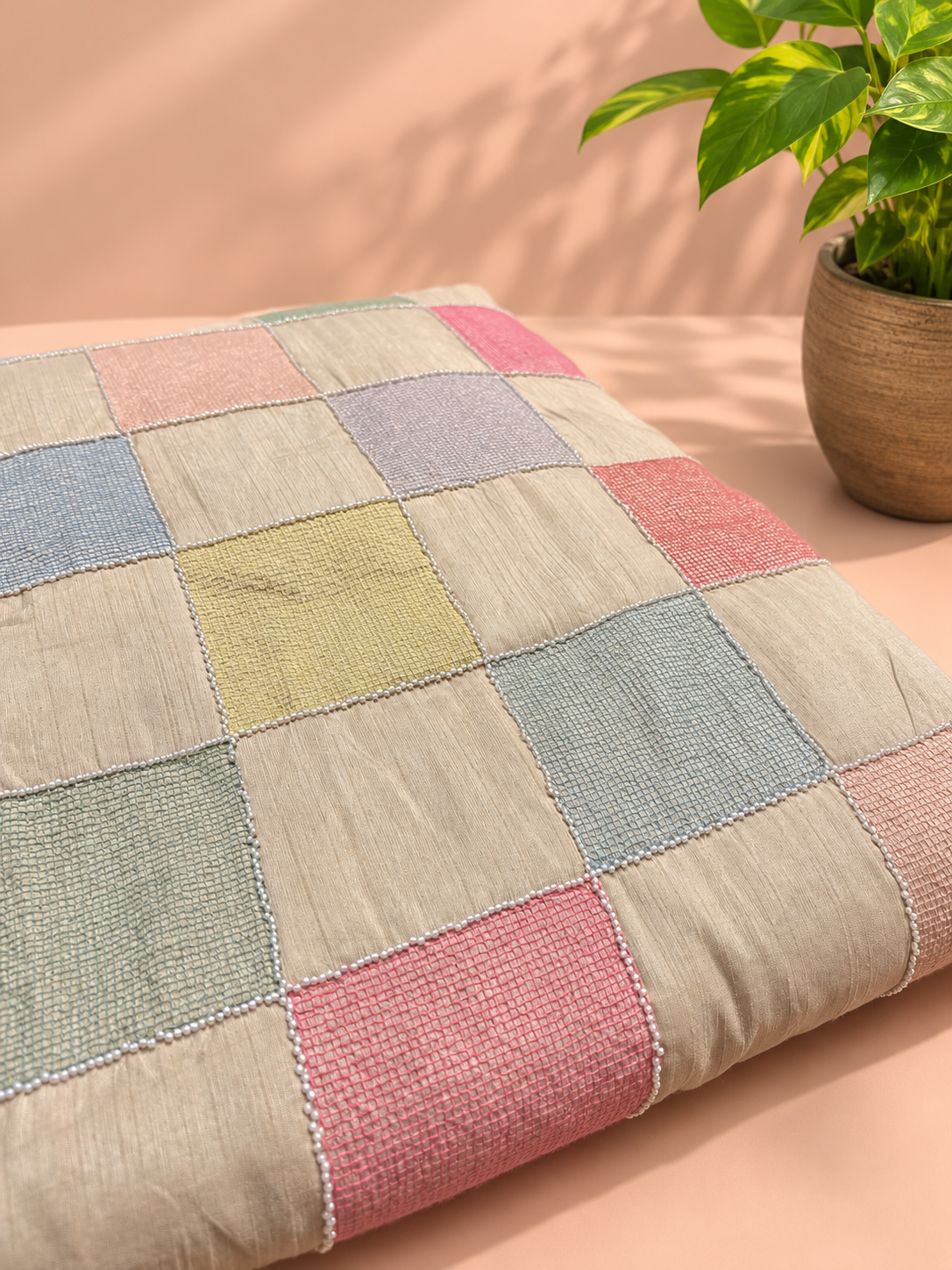Checkered Tusser Silk