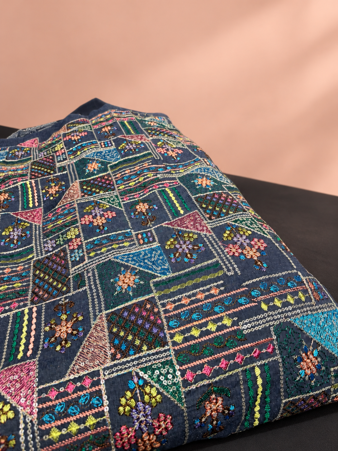 Embroidered denim