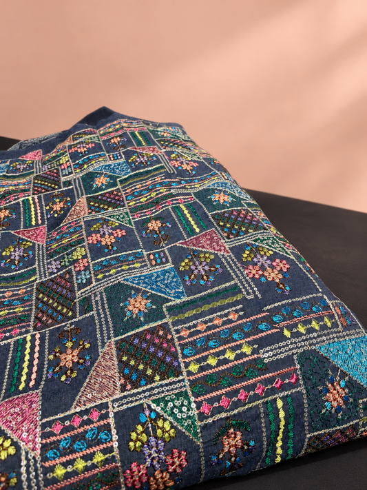 Embroidered denim